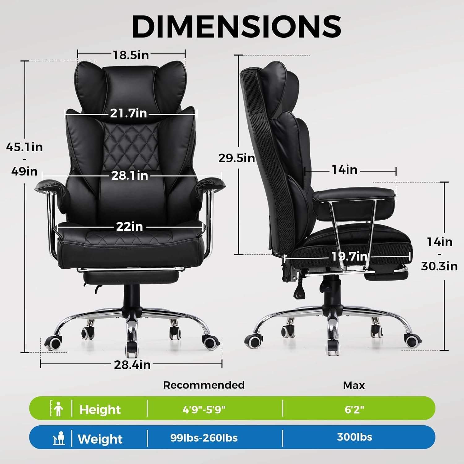 silla gamer gtplayer ergonomica con soporte lumbar de muelles reposapies ajustable y reclinacion de 135 grados ideal para chile