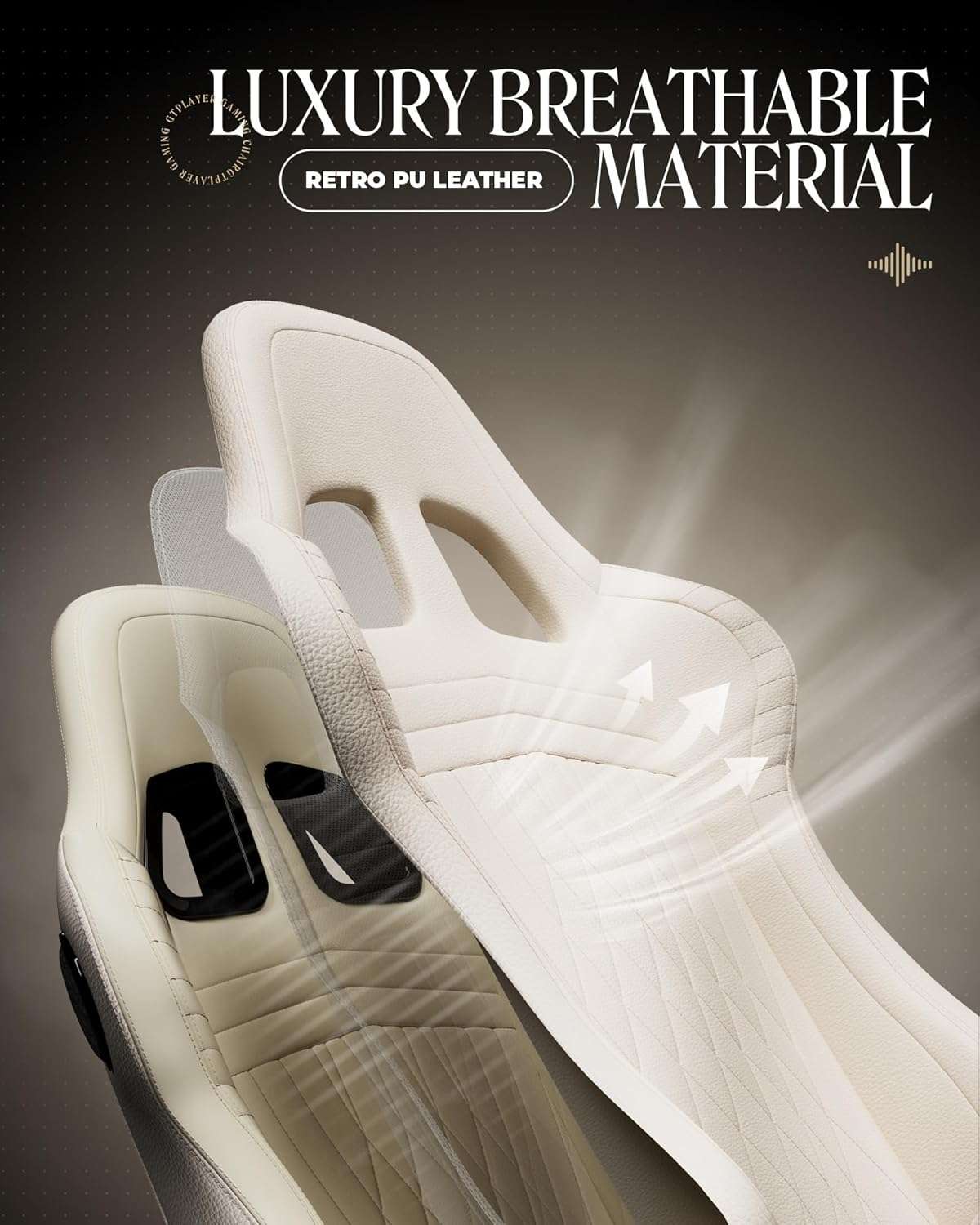 silla gamer gtplayer ace pro blanca con parlantes bluetooth reposapies retractil y reclinacion de 150 grados ideal para chile