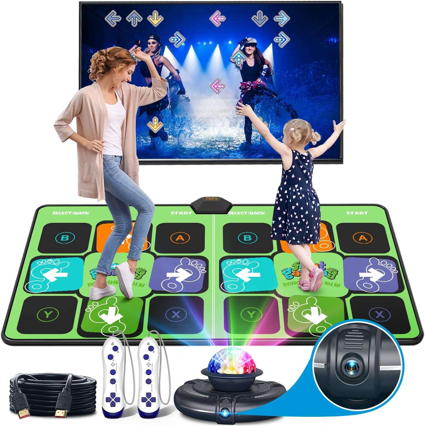 alfombrilla de baile inalámbrica con cámara 3D, HDMI y juegos para niños y adultos