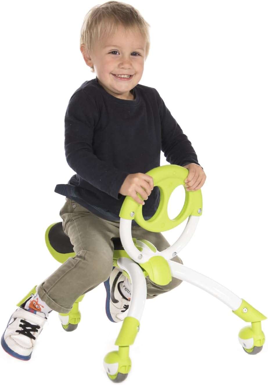 andador y correpasillos YBike Pewi azul con ruedas giratorias para bebés