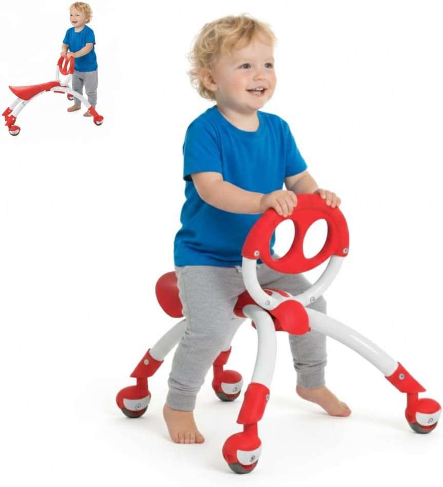 andador y correpasillos YBike Pewi azul con ruedas giratorias para bebés