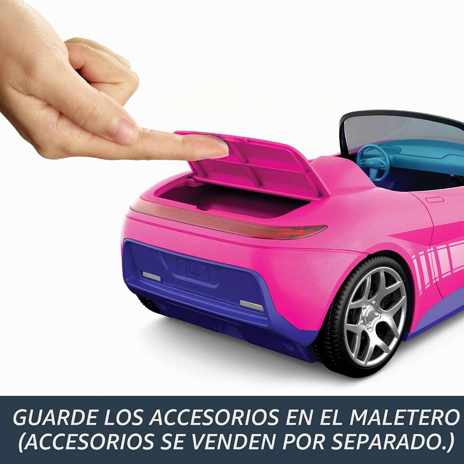 auto a control remoto hot wheels barbie convertible rosa con maletero