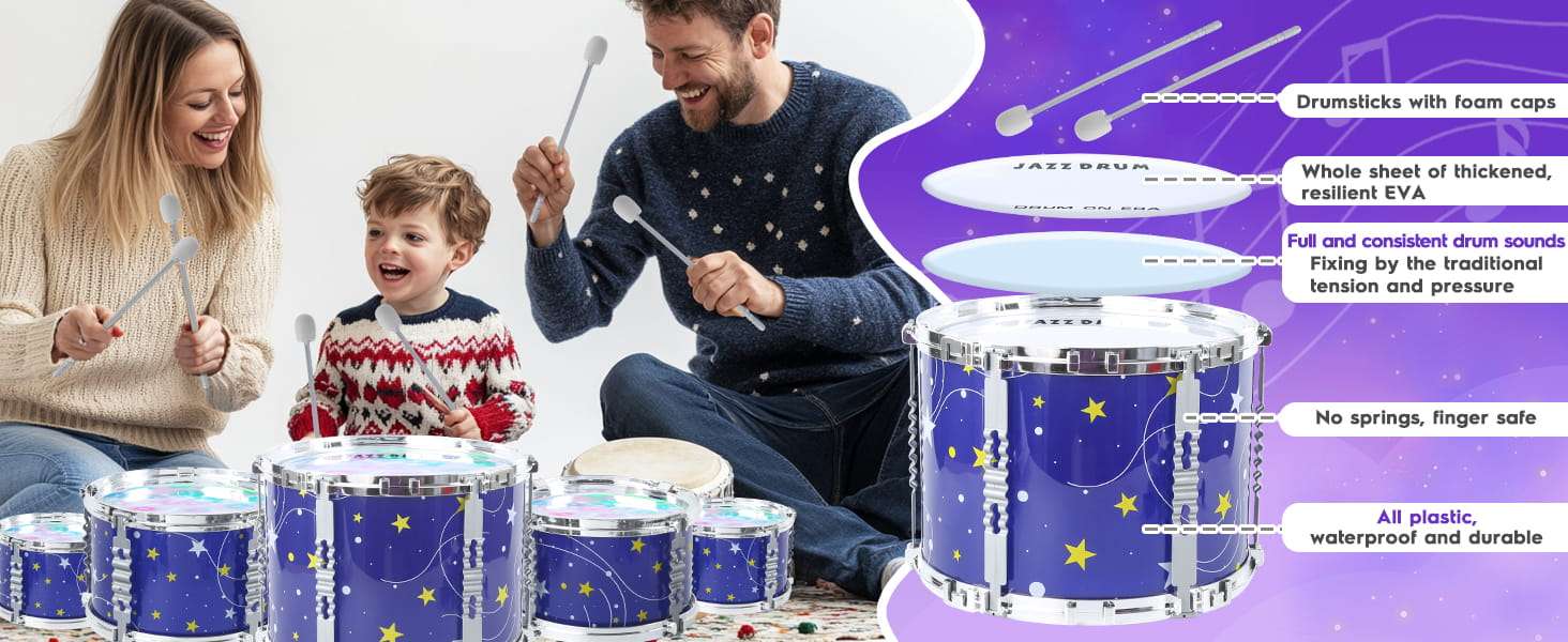 batería de juguete con luces, pedal y silla para niños pequeños