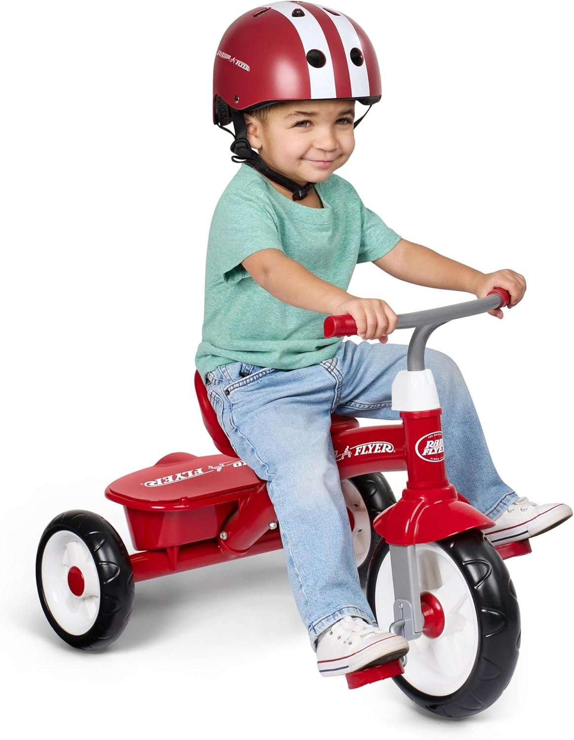 triciclo rojo clásico Radio Flyer Red Rider con asiento ajustable para niños