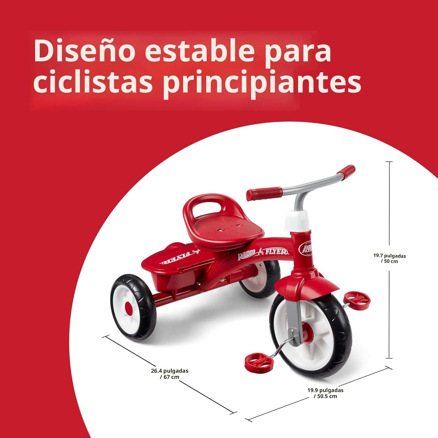 triciclo rojo clásico Radio Flyer Red Rider con asiento ajustable para niños