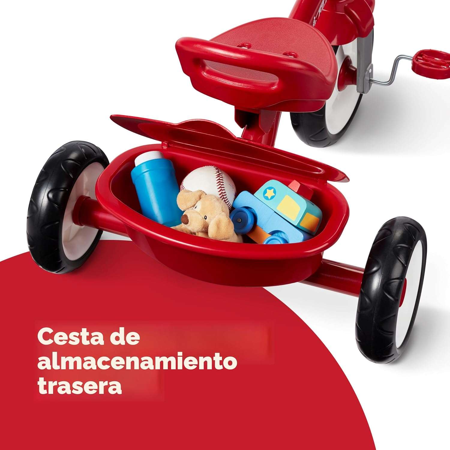 triciclo rojo clásico Radio Flyer Red Rider con asiento ajustable para niños
