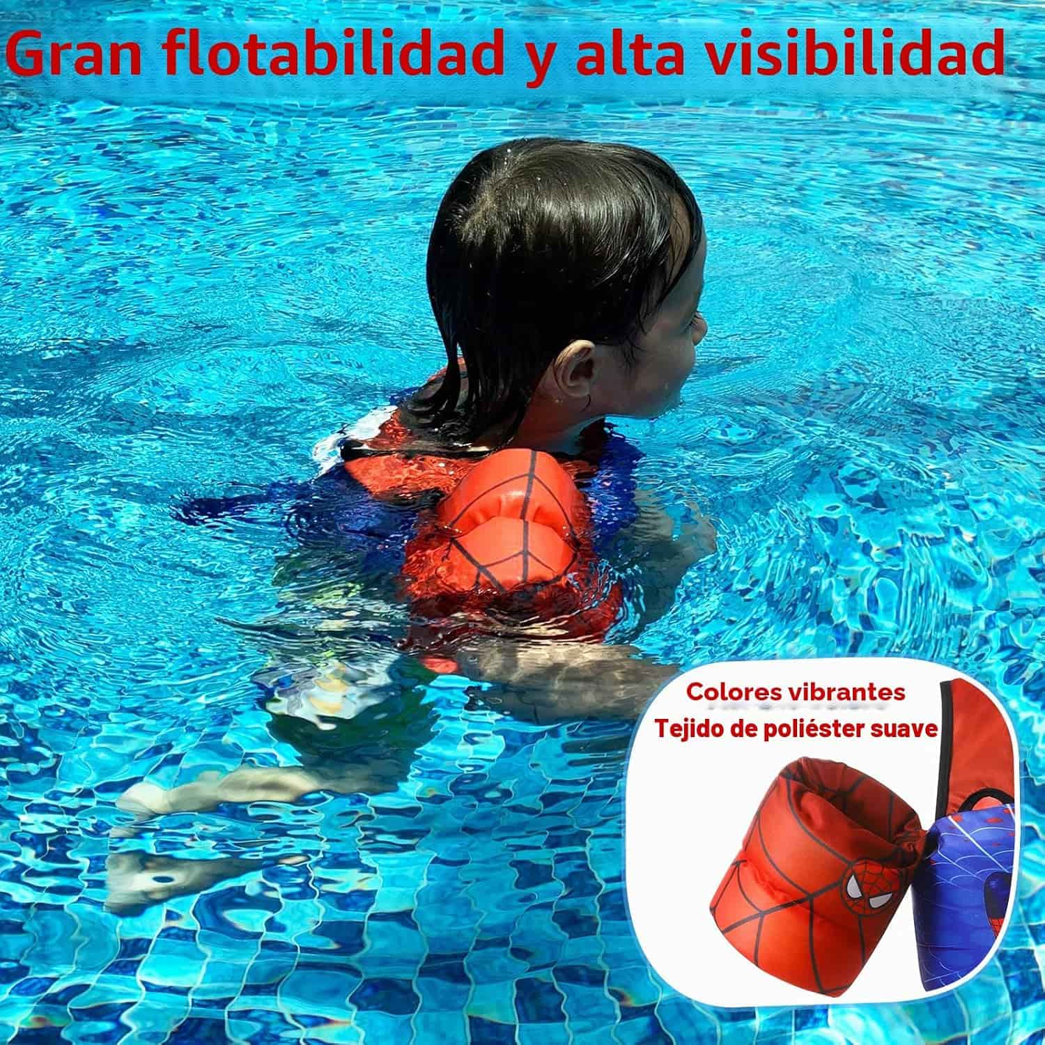 Chaleco De Natacion Para Niños Con Flotador De Brazo de spider man - Imagen 8