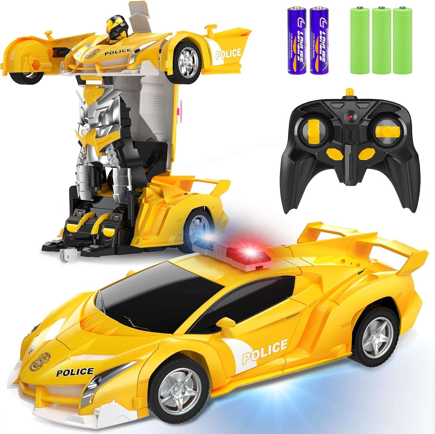 Coche De Policia Robot A Control Remoto Transformable - Imagen 14