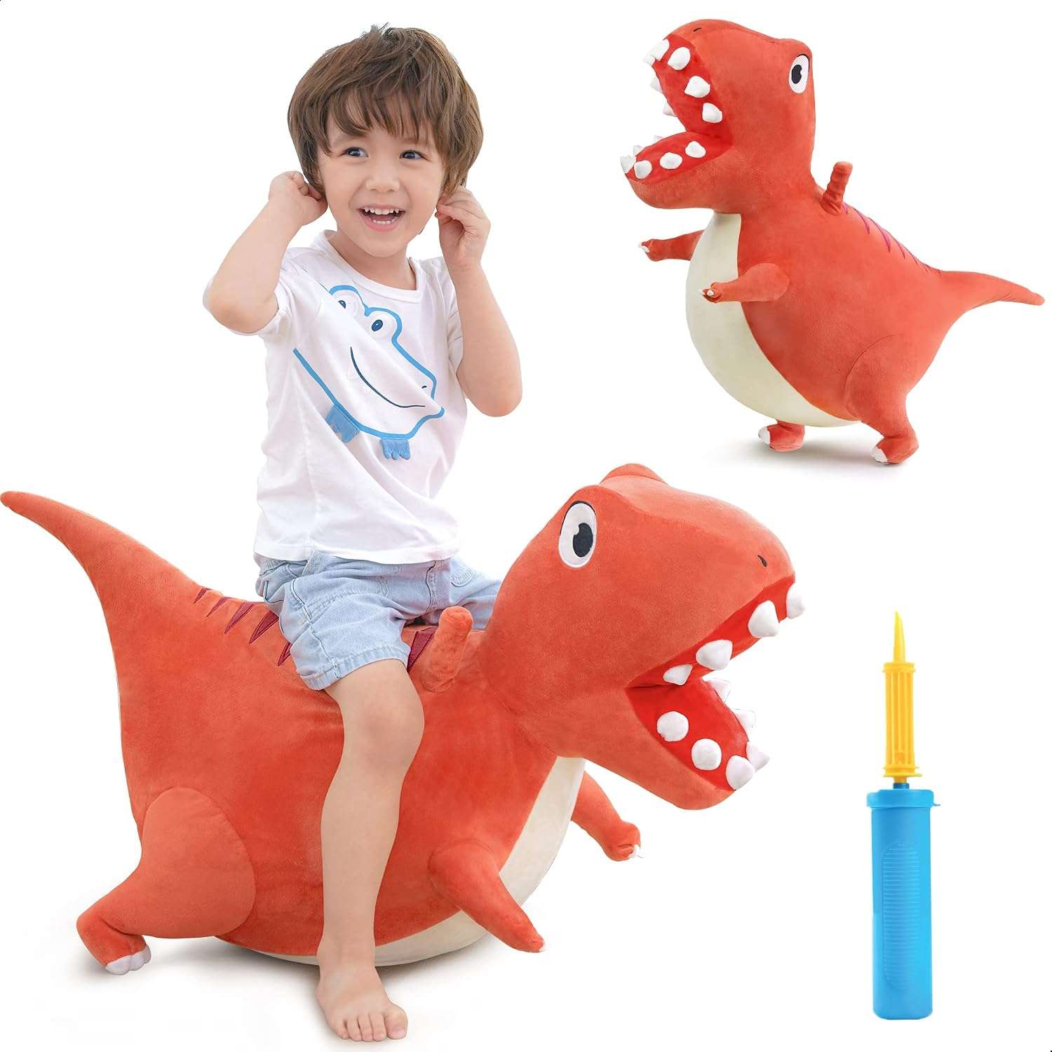 Dragon Saltarin De Felpa Con Bomba Para Niños - Imagen 9