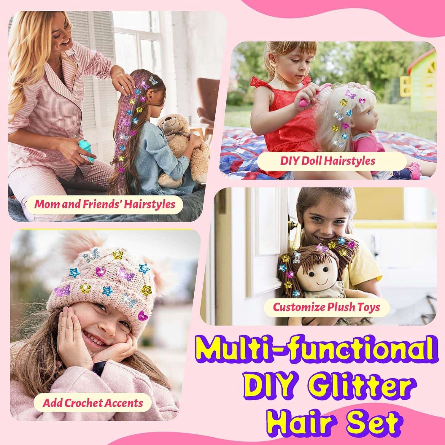 engrapadora de gemas para el cabello con 200 lentejuelas brillantes para niñas