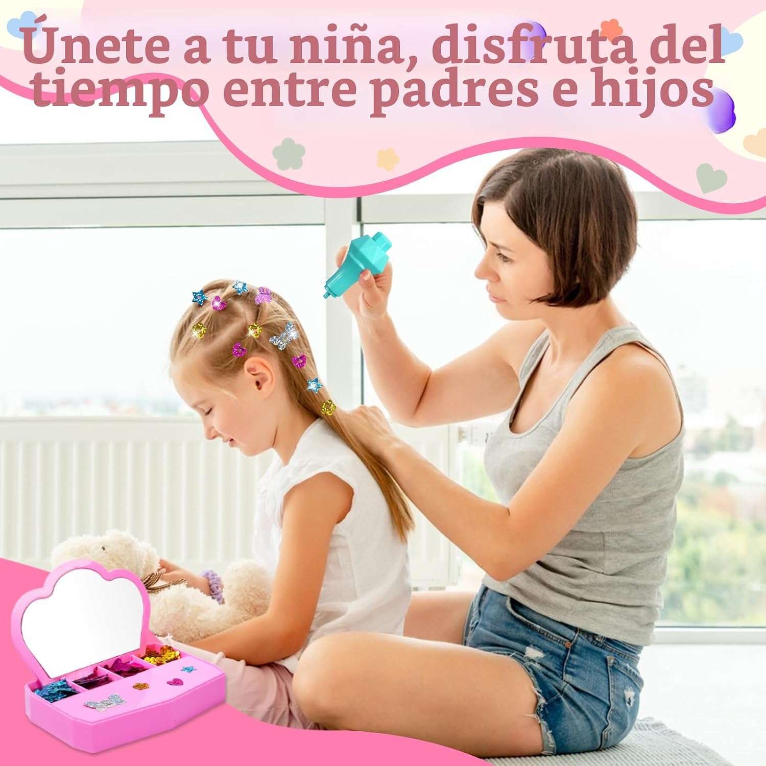 engrapadora de gemas para el cabello con 200 lentejuelas brillantes para niñas