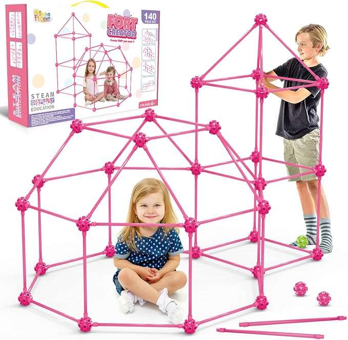 kit de construcción de fuertes que brillan en la oscuridad con varillas para niños