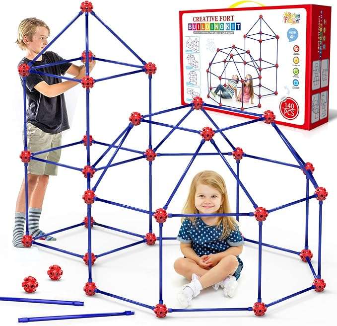 kit de construcción de fuertes que brillan en la oscuridad con varillas para niños