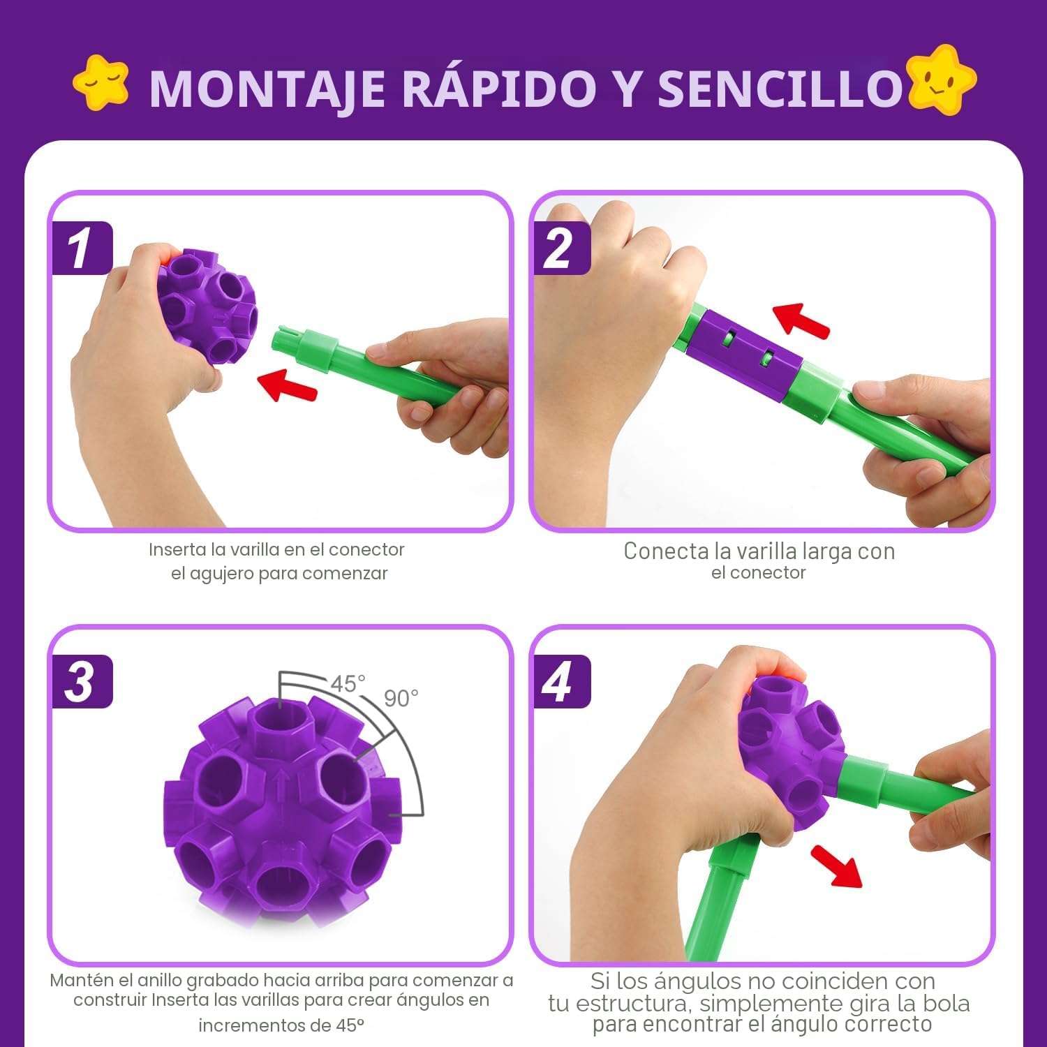 kit de construcción de fuertes que brillan en la oscuridad con varillas para niños