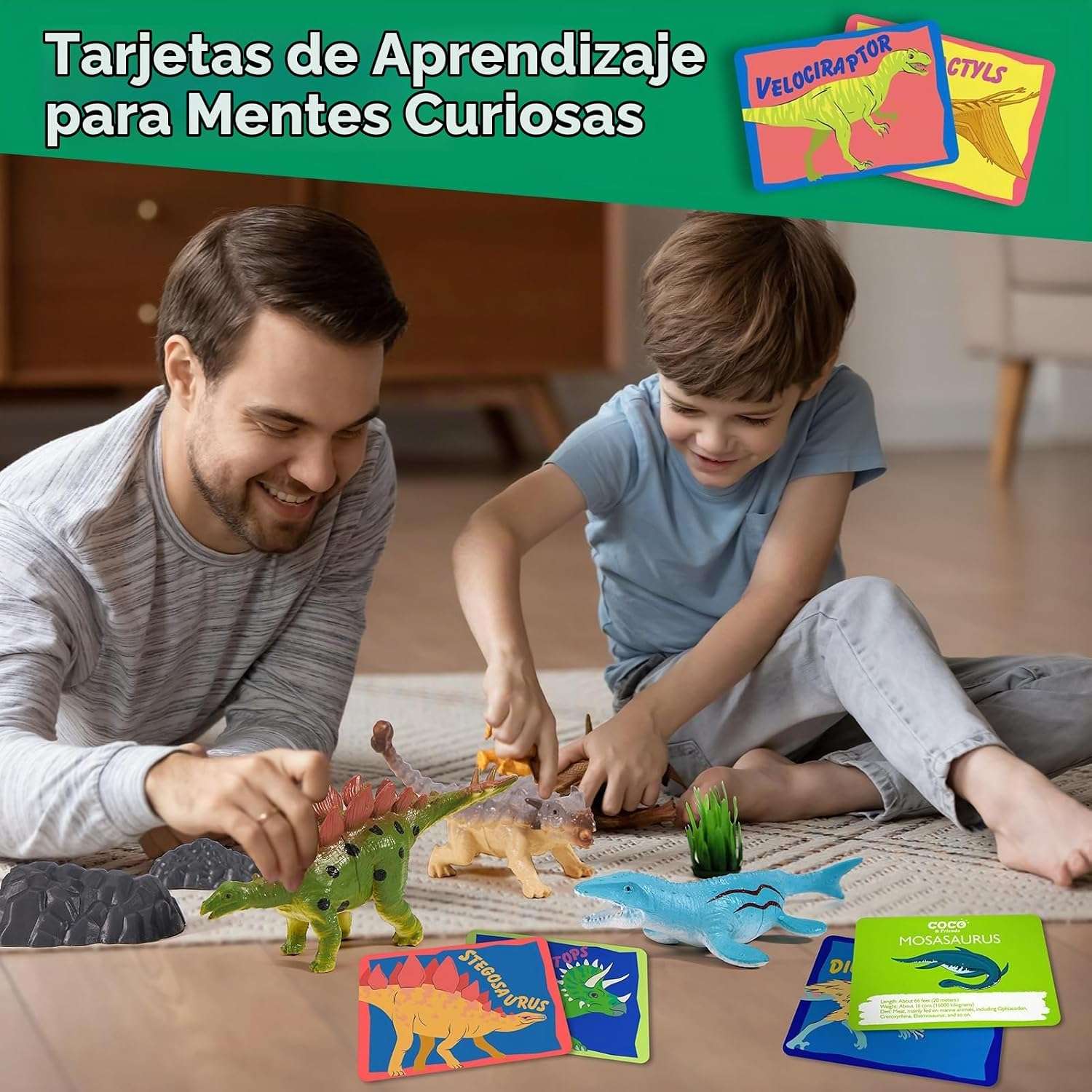 mochila de dinosaurios de juguete con tapete 3D y figuras para niños