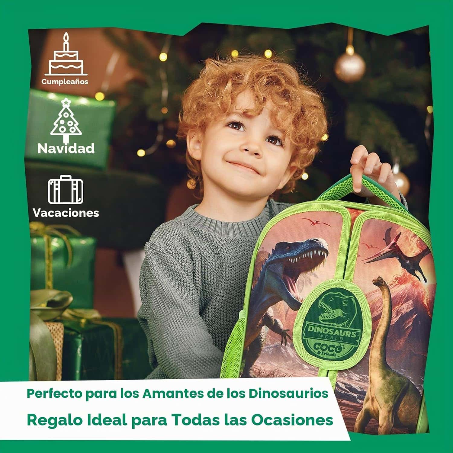 mochila de dinosaurios de juguete con tapete 3D y figuras para niños