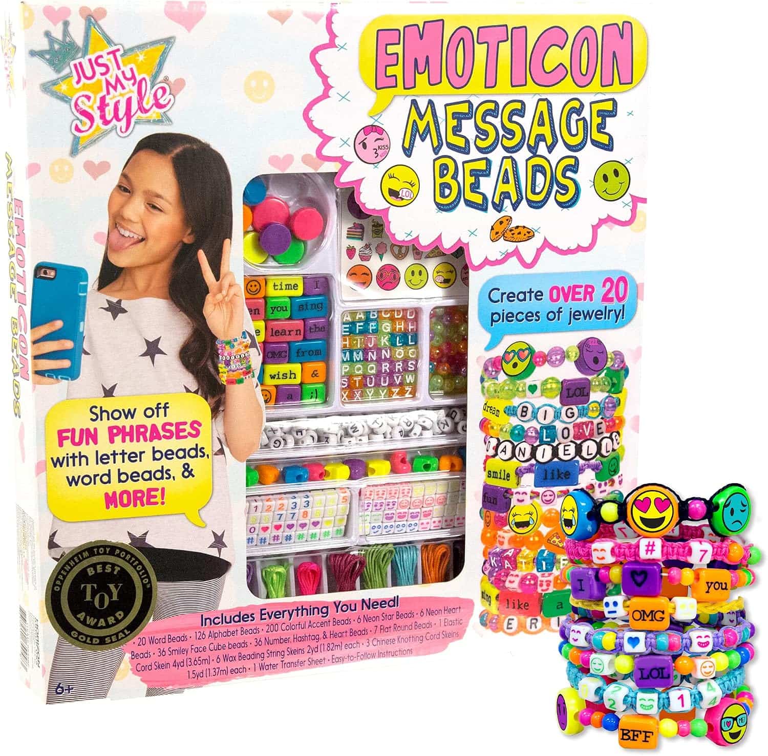 kit de cuentas con más de 1000 piezas y letras del alfabeto para crear pulseras y joyas