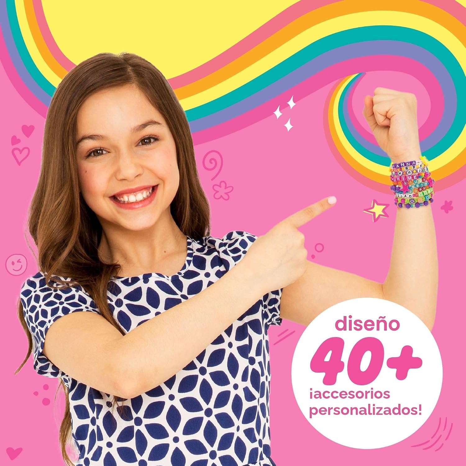 kit de cuentas con más de 1000 piezas y letras del alfabeto para crear pulseras y joyas
