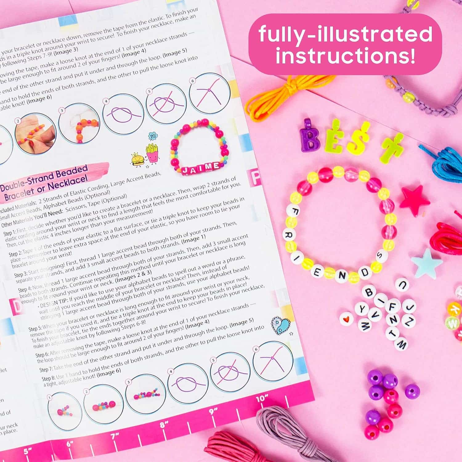kit de cuentas con más de 1000 piezas y letras del alfabeto para crear pulseras y joyas