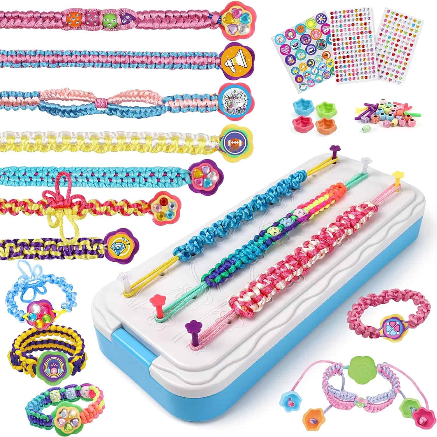 kit de fabricación de pulseras de la amistad con cuentas y calcomanías de moda para niñas