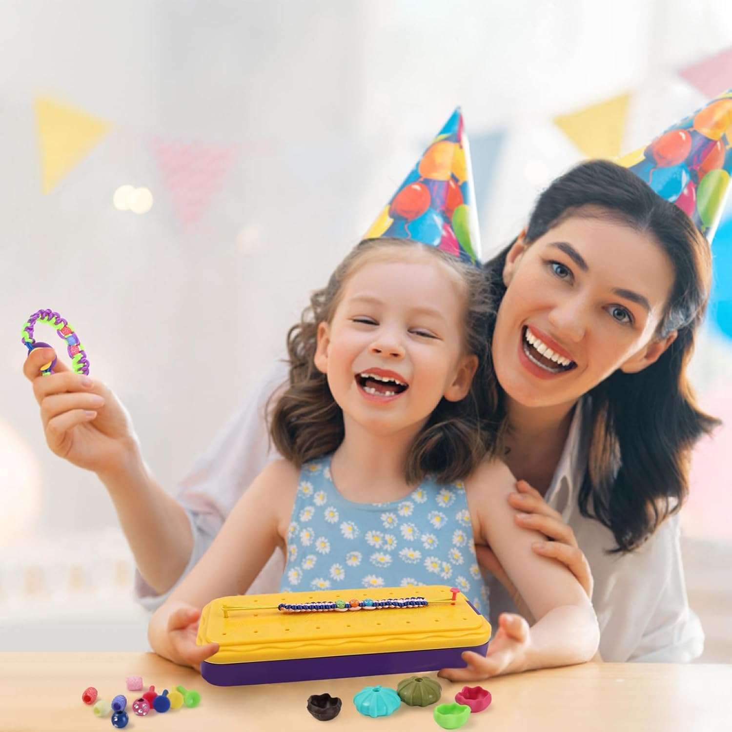 kit de fabricación de pulseras de la amistad con cuentas y calcomanías de moda para niñas