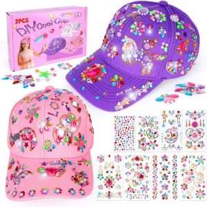 kit de gorras de béisbol para decorar con calcomanías de diamantes brillantes para niñas