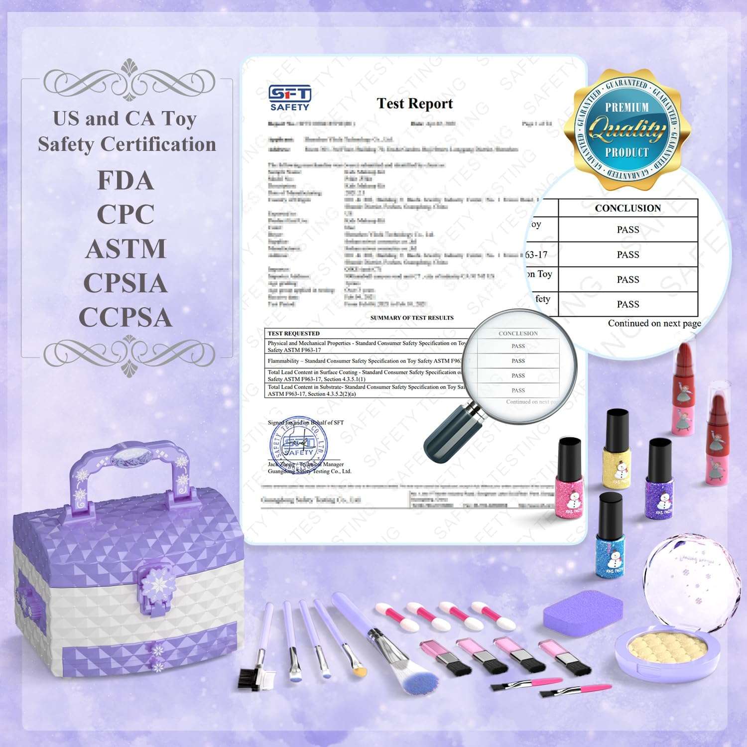 set de maquillaje infantil de frozen con 56 piezas, estuche y cosméticos lavables