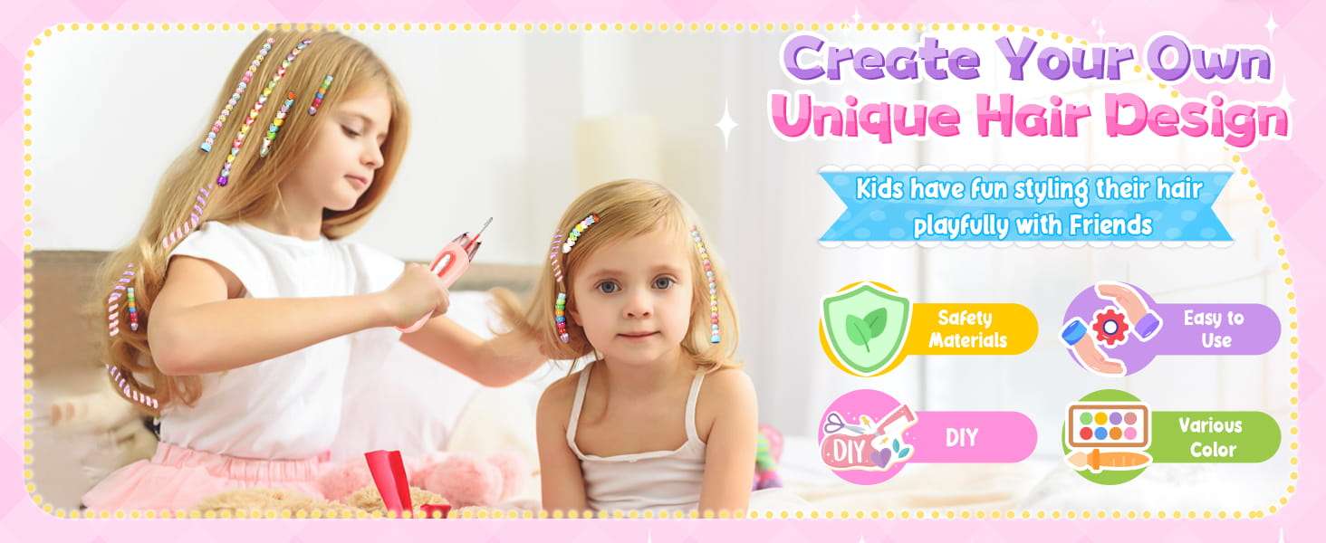 máquina trenzadora de pelo con cuentas coloridas y accesorios para peinados de niñas