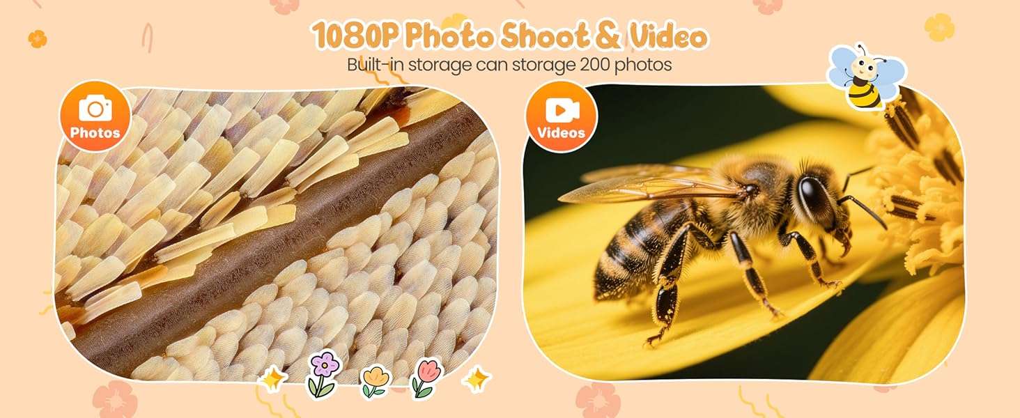 microscopio digital de mano con pantalla ips de 2 pulgadas y aumento de 1000x para niños