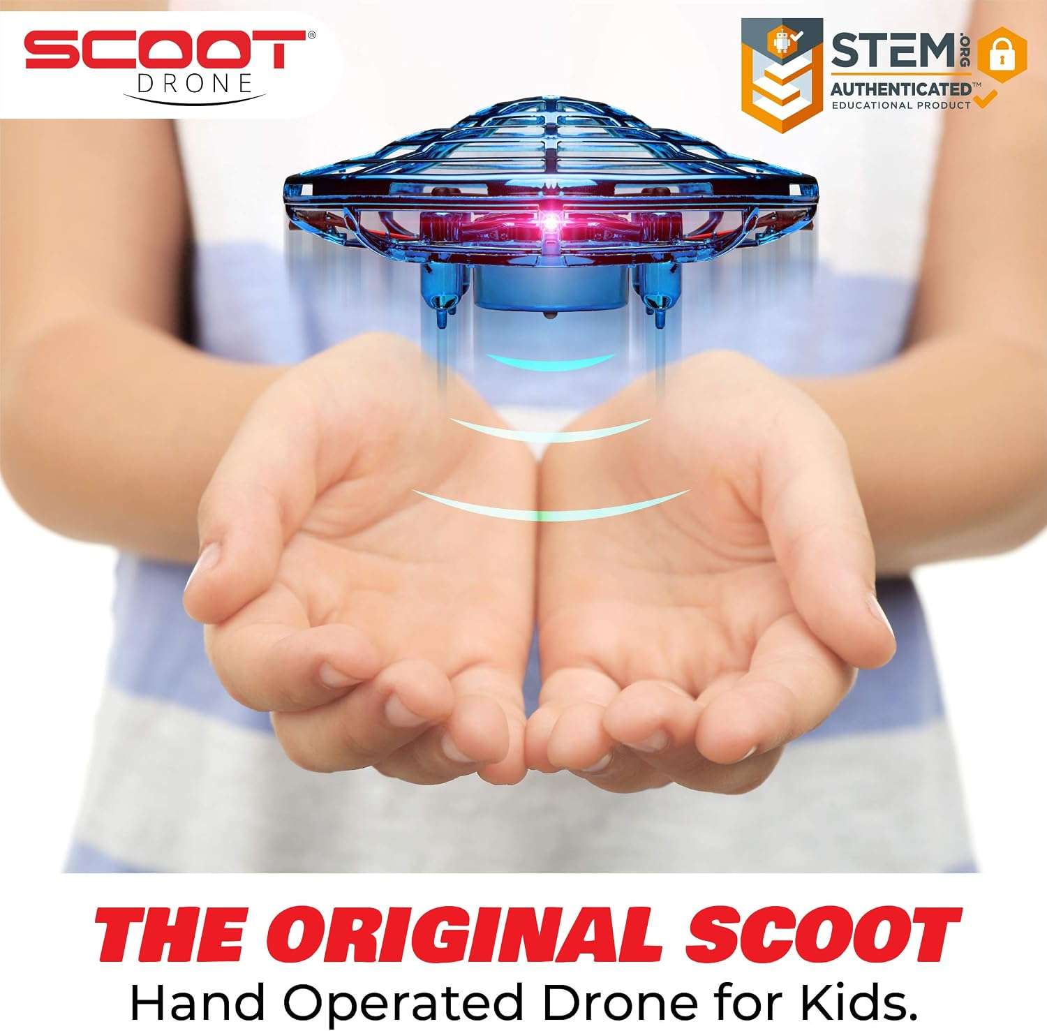 mini dron de mano operado por sensores con luces led y carcasa protectora de malla Force1 Scoot