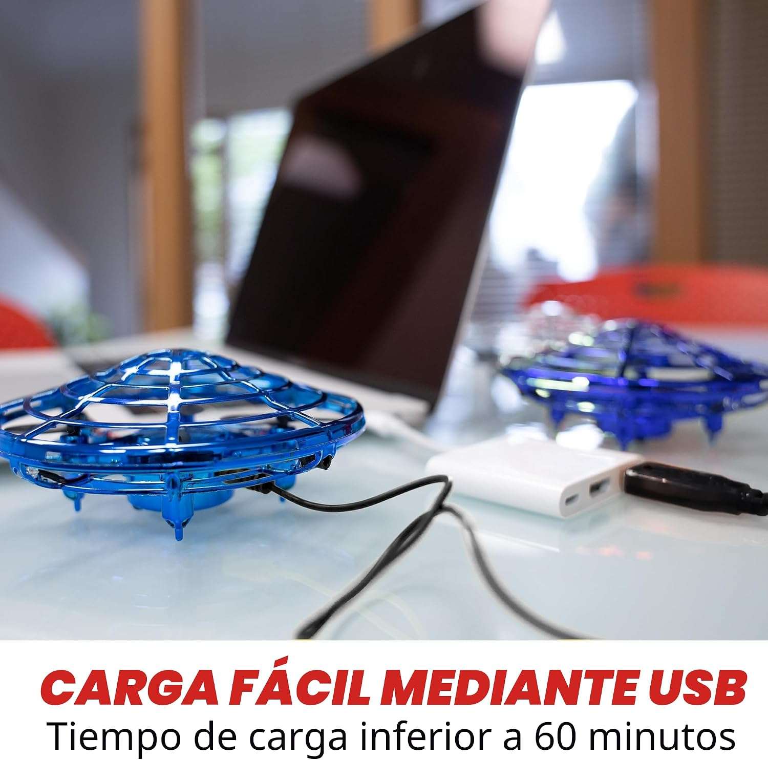mini dron de mano operado por sensores con luces led y carcasa protectora de malla Force1 Scoot