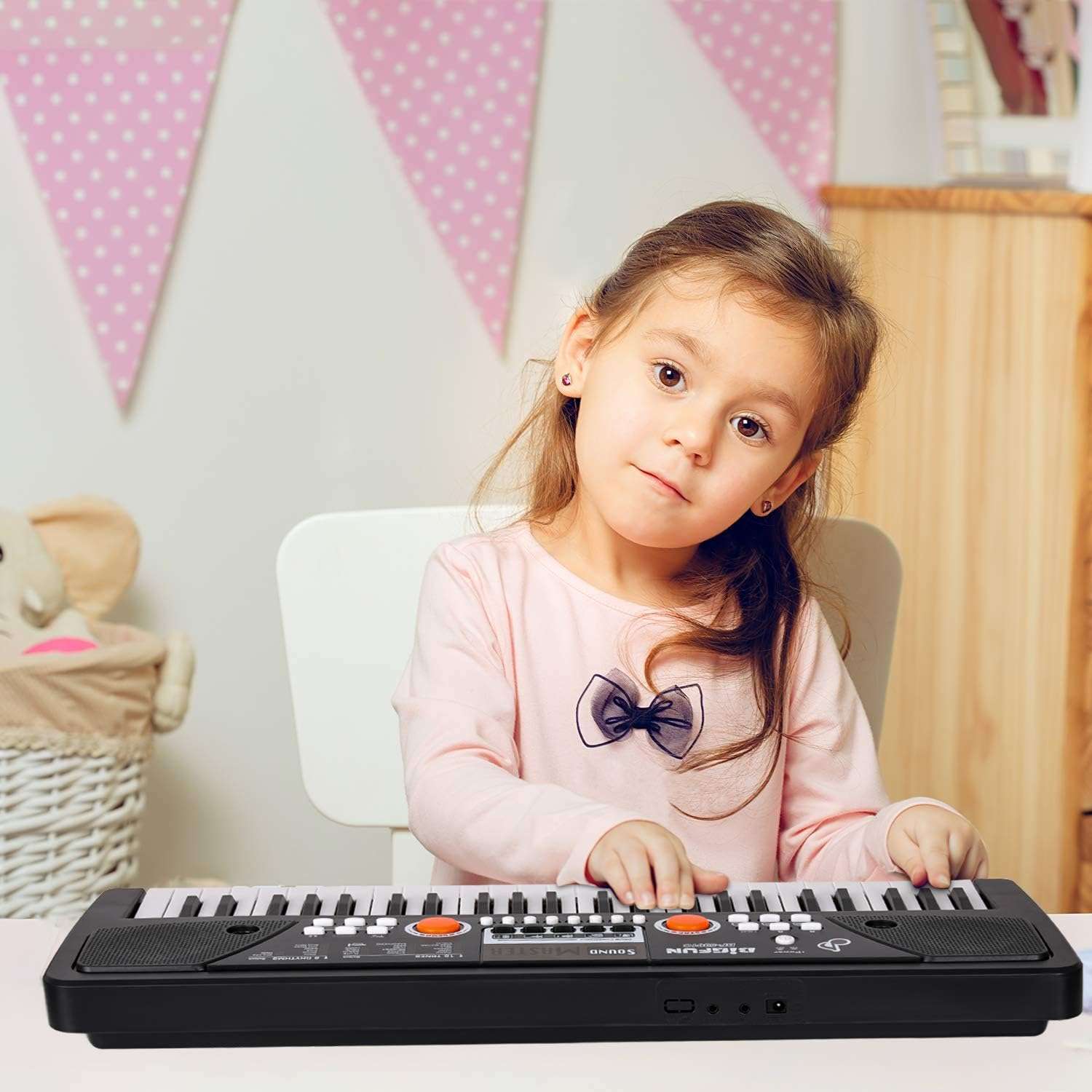 teclado de piano eléctrico de 49 teclas con micrófono y función de grabación para niños