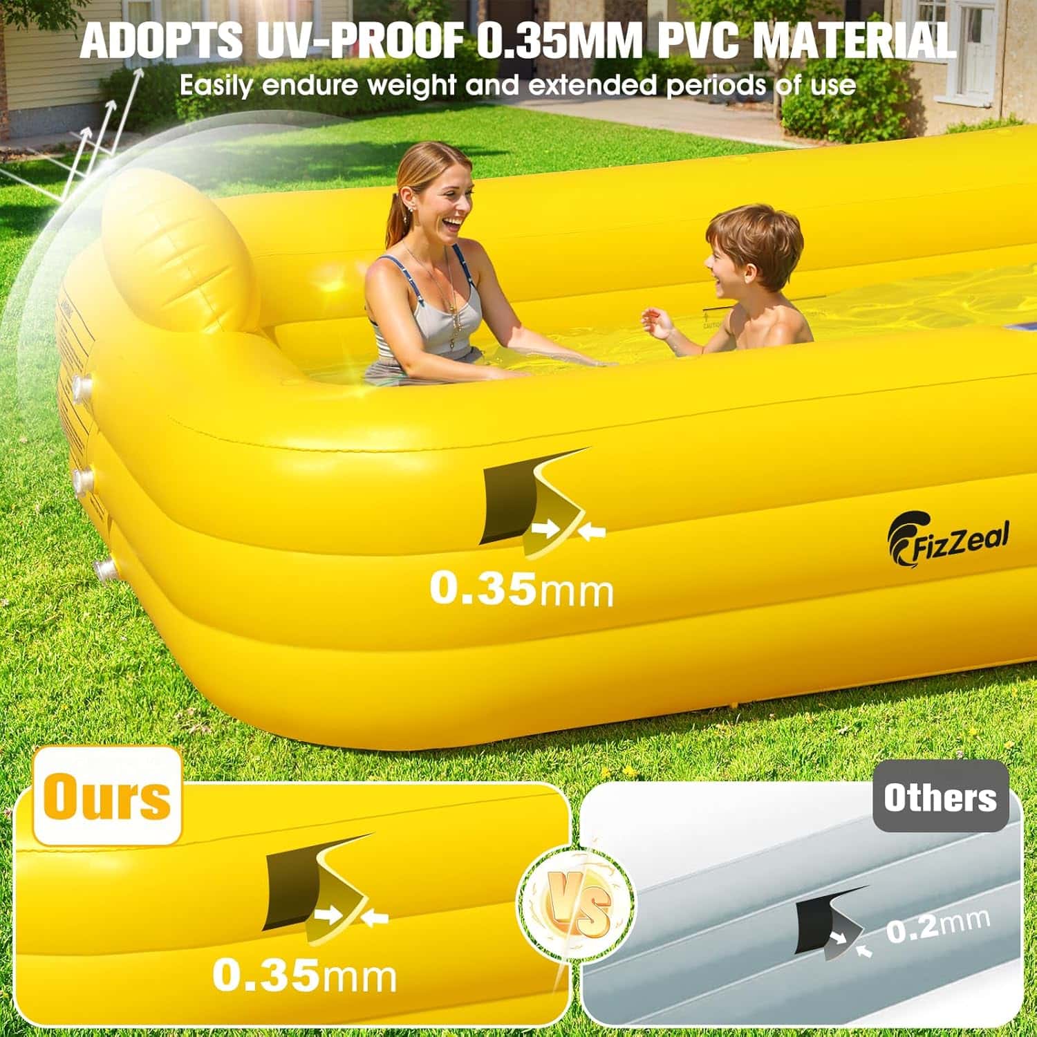 piscina inflable con luces LED solares y diseño de pato para familia