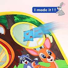 juego de lanzamiento 3 en 1 con tablero de saquitos, diana de dardos y accesorios para niños