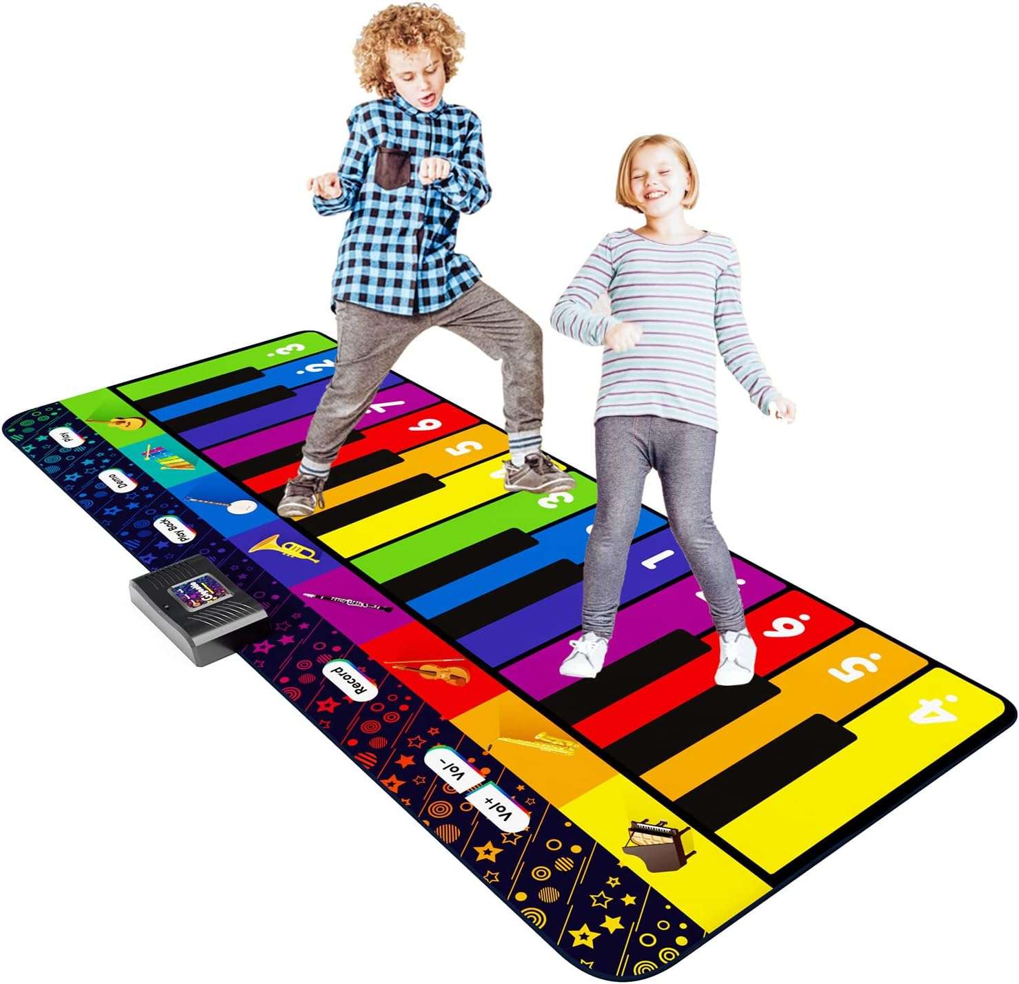 alfombra de piano gigante de 1.83 metros con 24 teclas y sonidos de instrumentos para niños