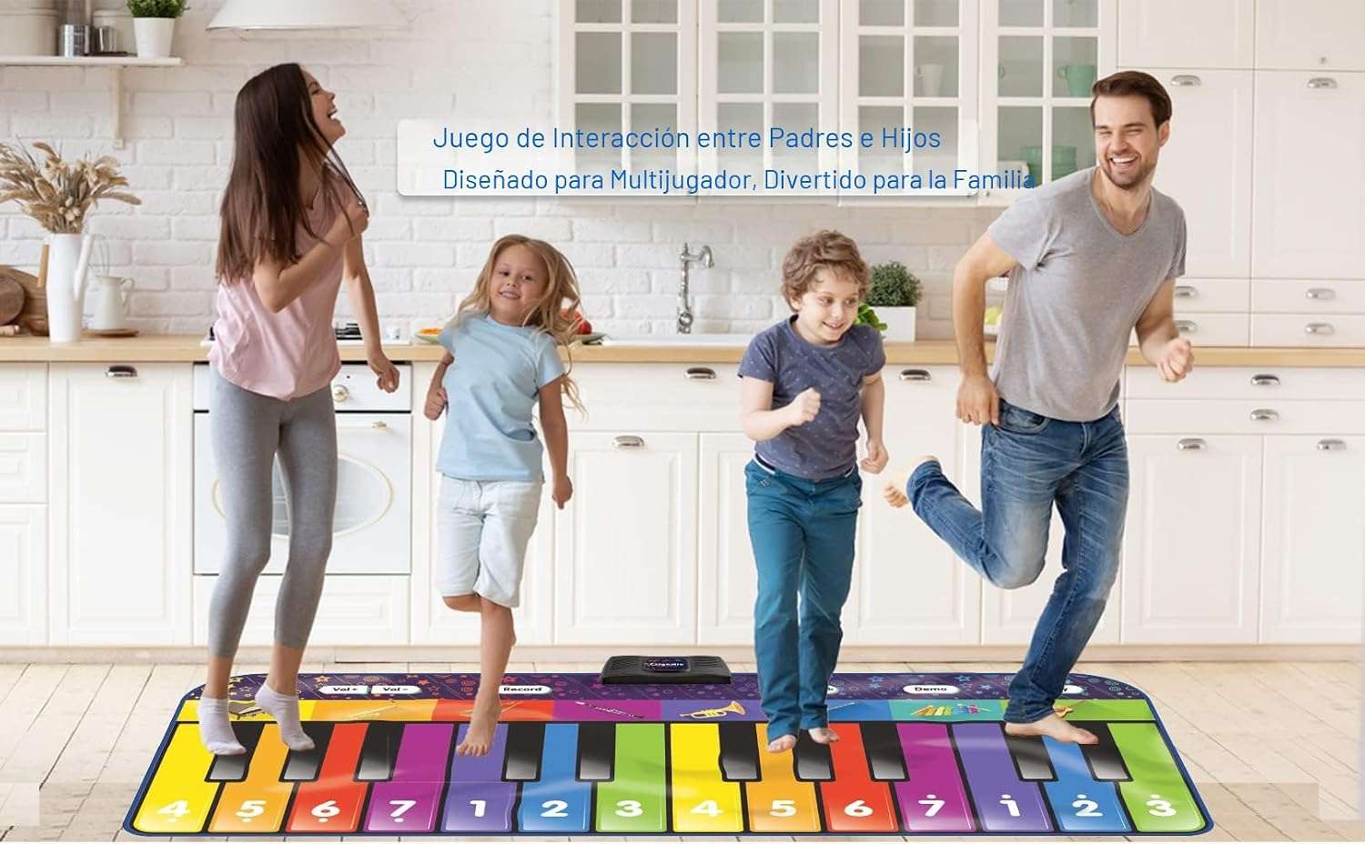 alfombra de piano gigante de 1.83 metros con 24 teclas y sonidos de instrumentos para niños