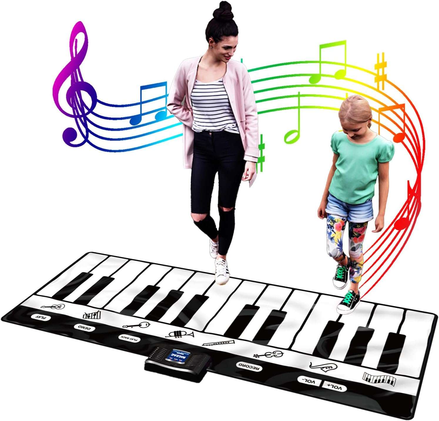 alfombra de piano gigante de 1.83 metros con 24 teclas y sonidos de instrumentos para niños