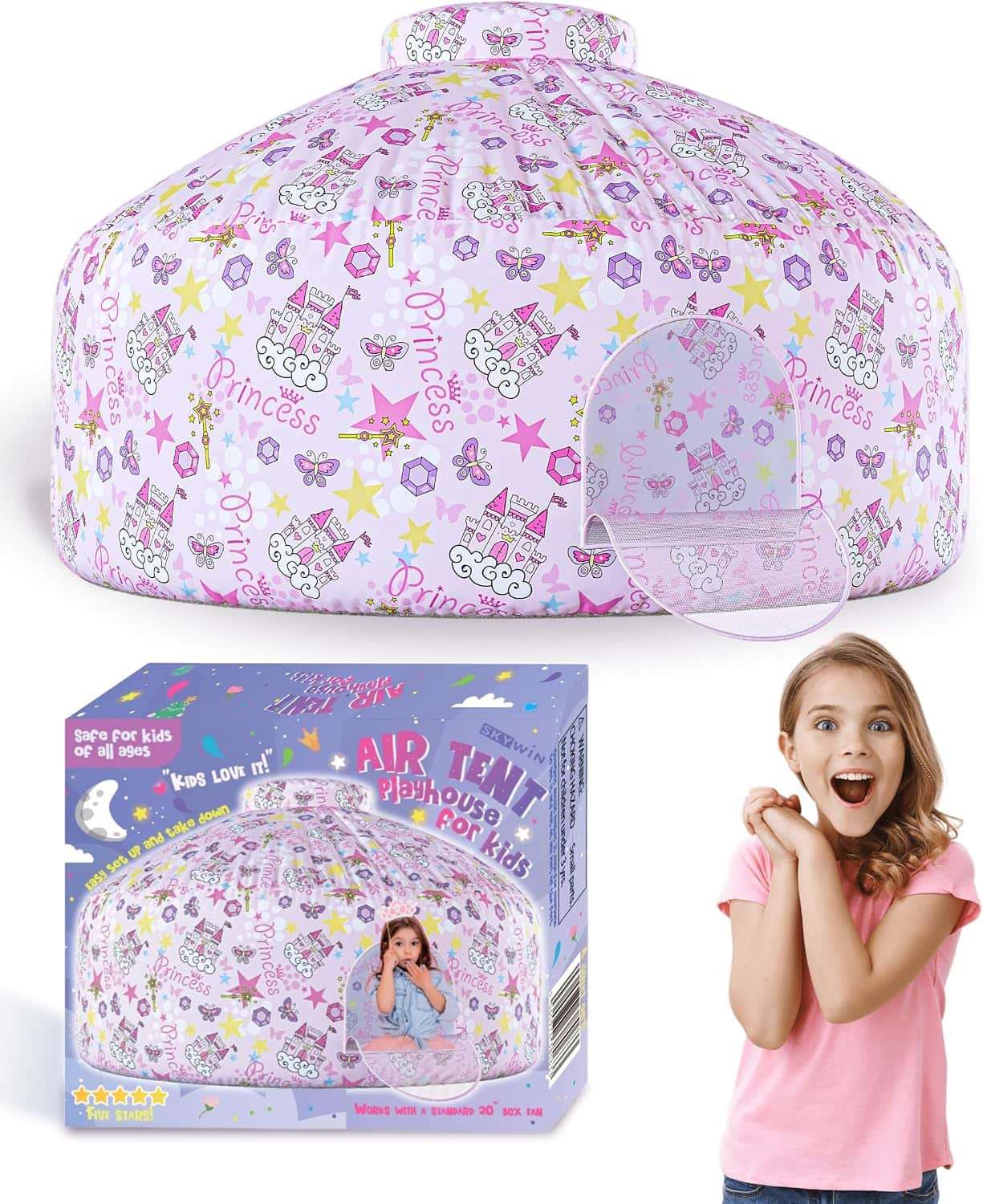 tienda de campaña inflable de aire con diseño marino y oceánico para niños