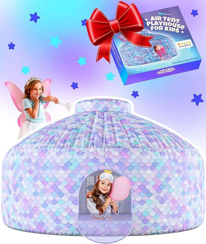 tienda de campaña inflable de aire con diseño marino y oceánico para niños