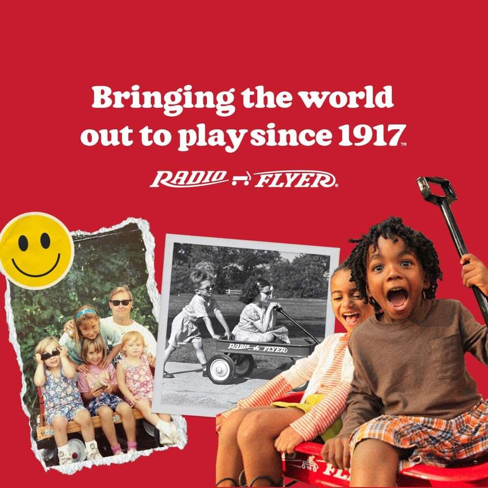 triciclo rojo evolutivo 4 en 1 Radio Flyer con toldo y asa de empuje para niños