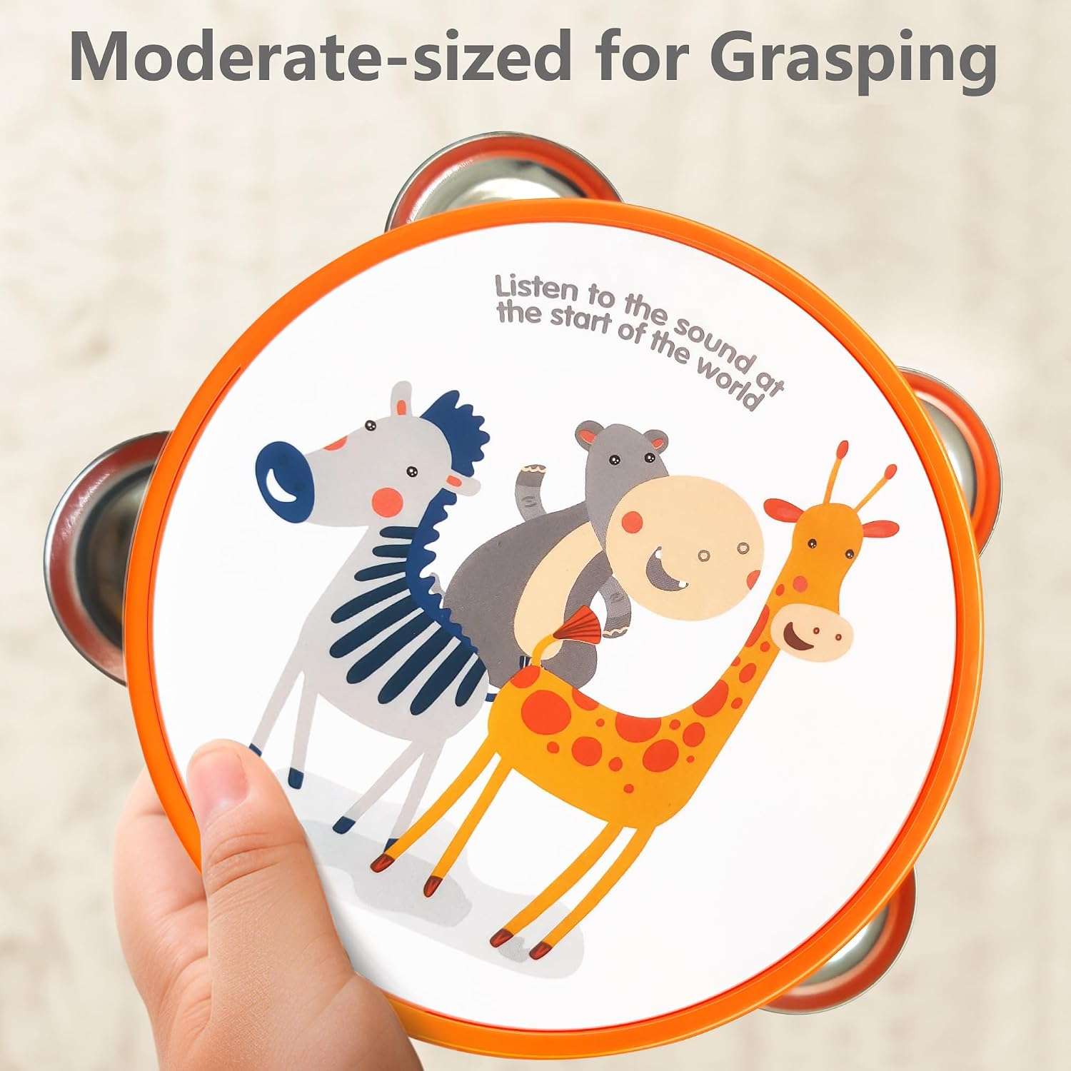 set de instrumentos musicales y batería de juguete con maracas, flauta y pandereta para niños