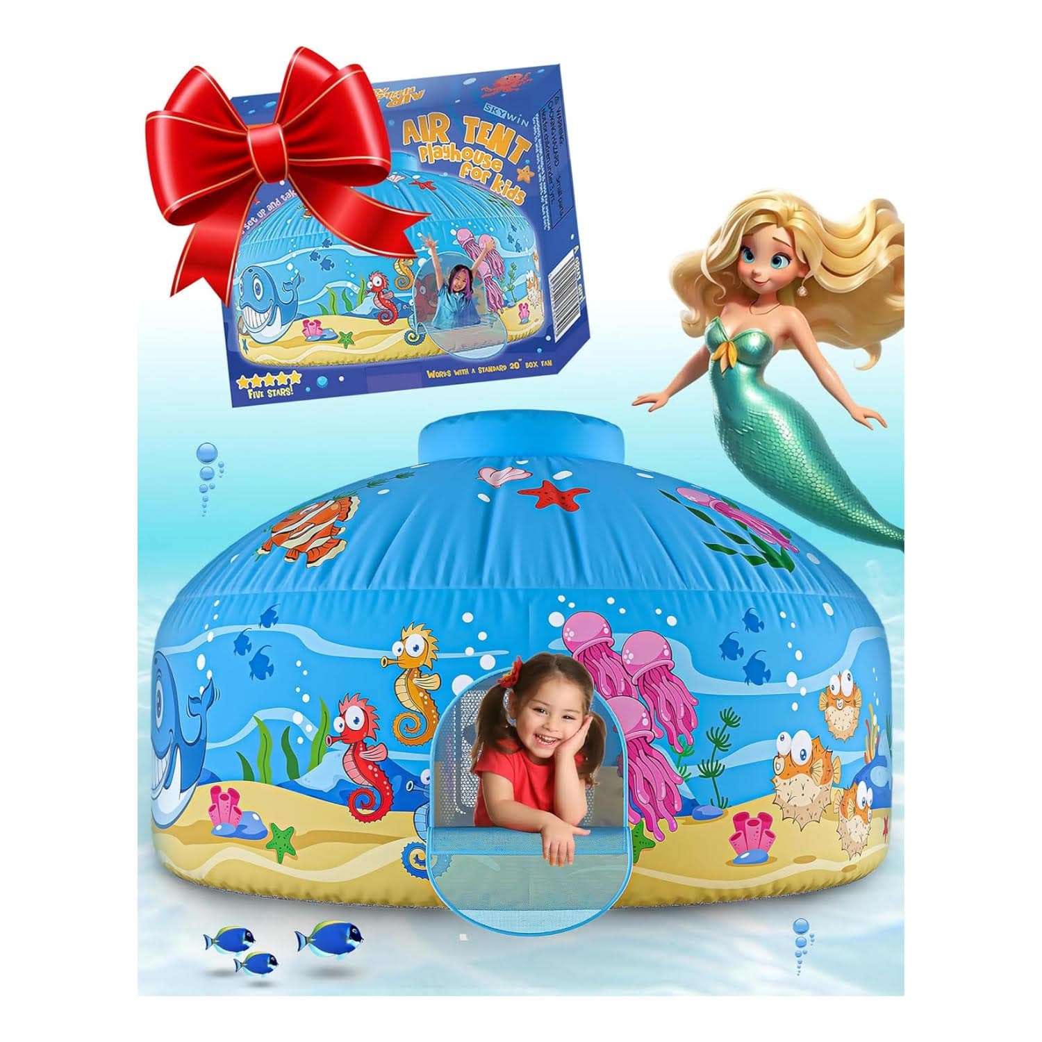la tienda de campaña inflable y fuerte de aire con temática oceánica más divertida para niños