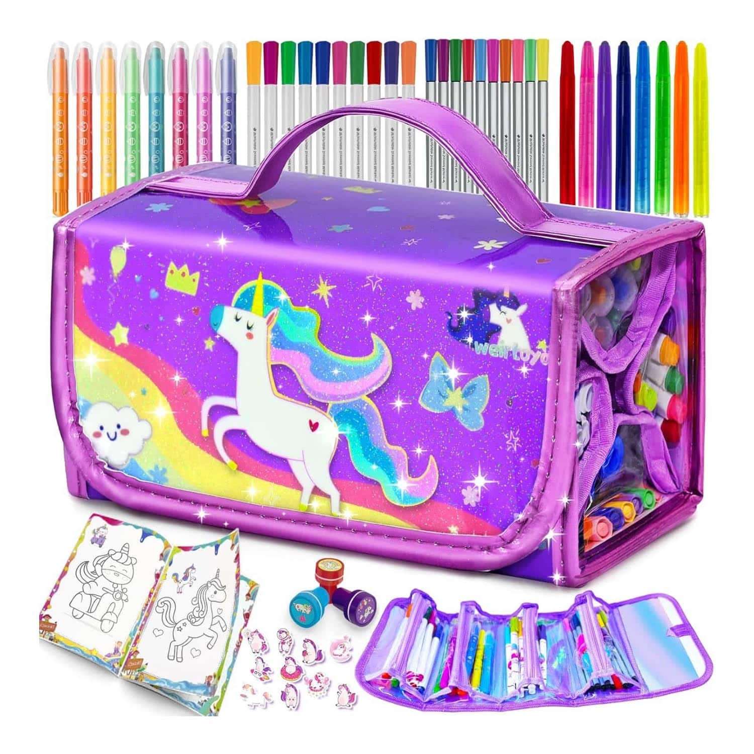 Kit De Marcadores Lavables Y Perfumados De Unicornio De 56 Piezas