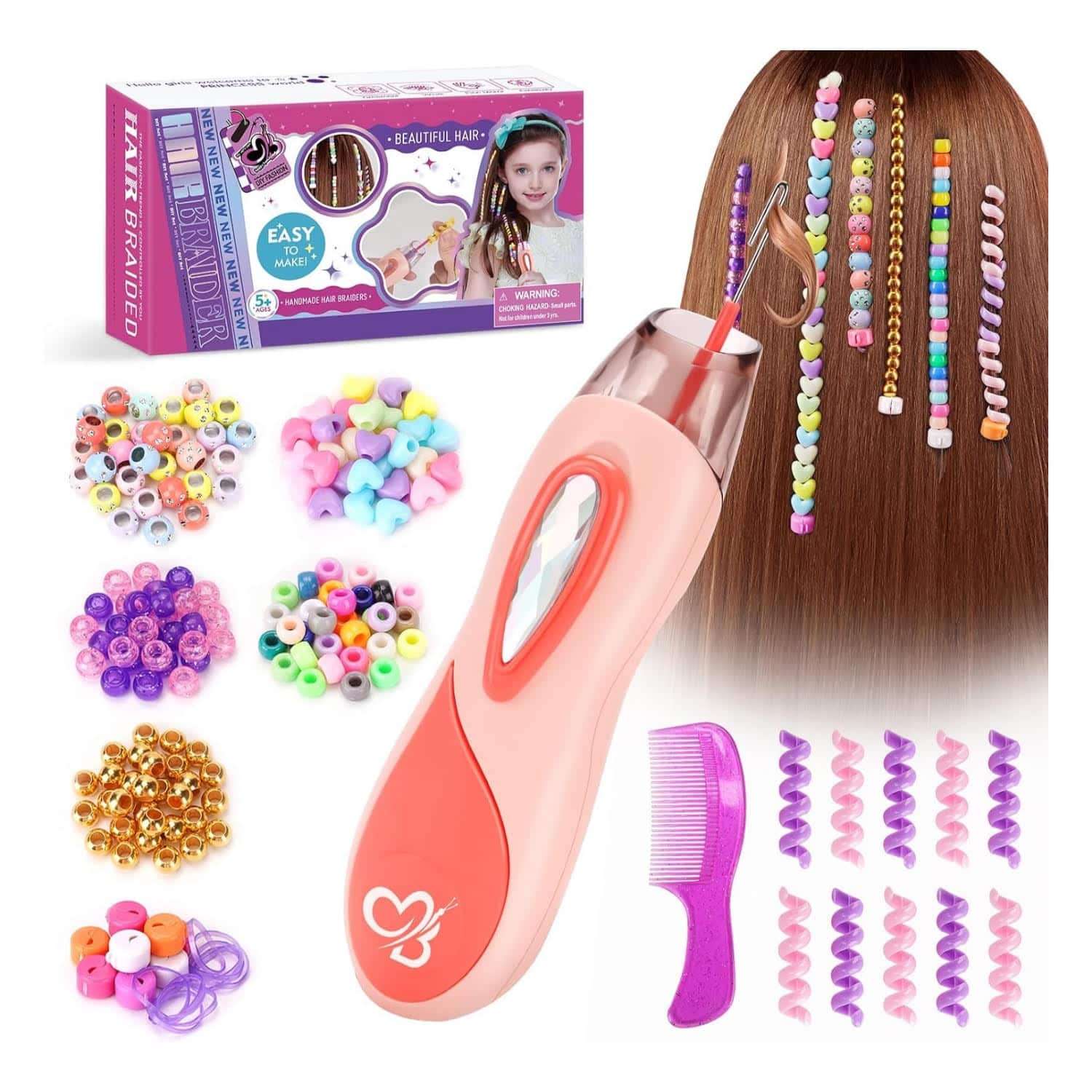 máquina trenzadora de pelo con cuentas coloridas y accesorios para peinados de niñas