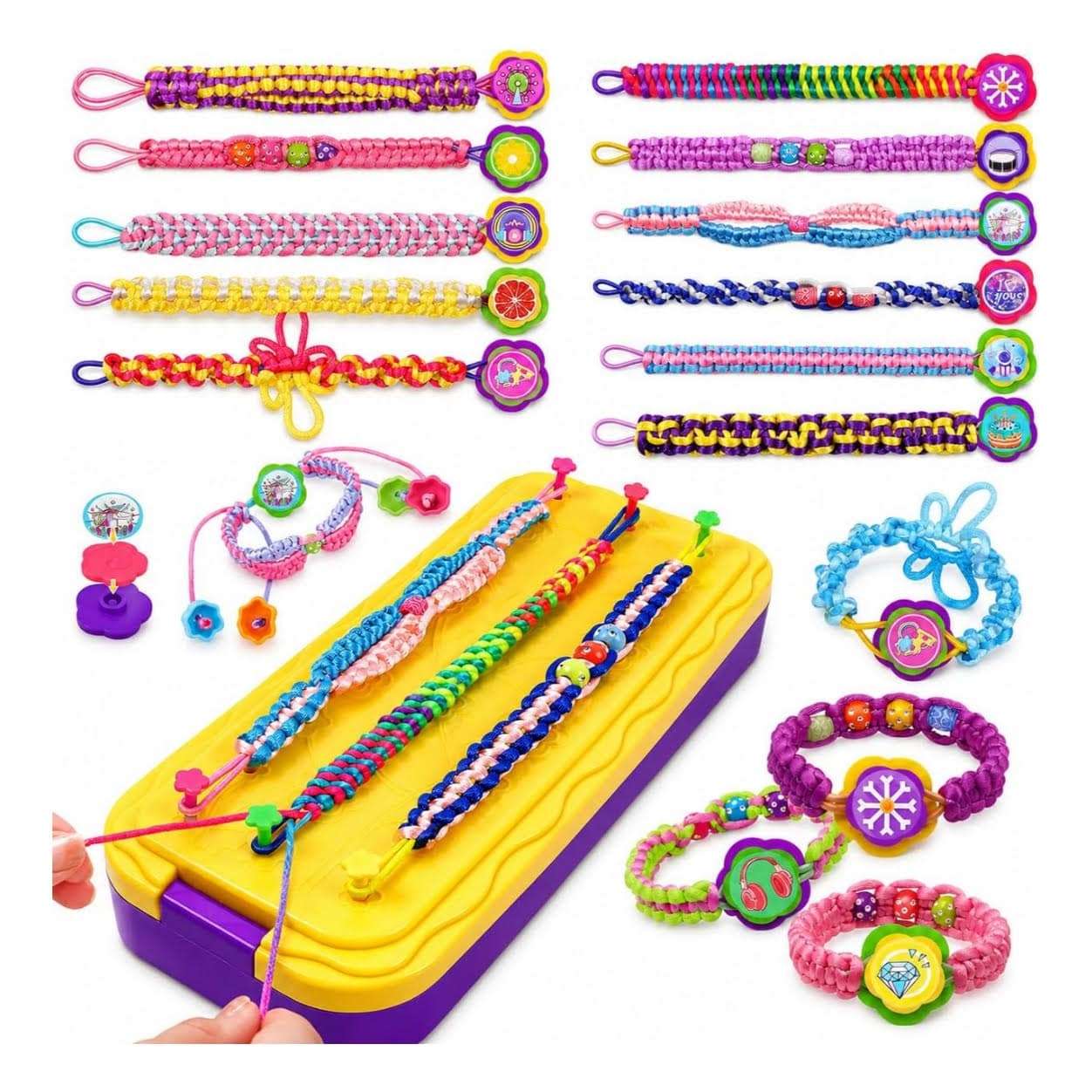 Kit De Fabricacion De Pulseras De La Amistad Para Niñas de 7 a 12 años Incluye 30 calcomanías