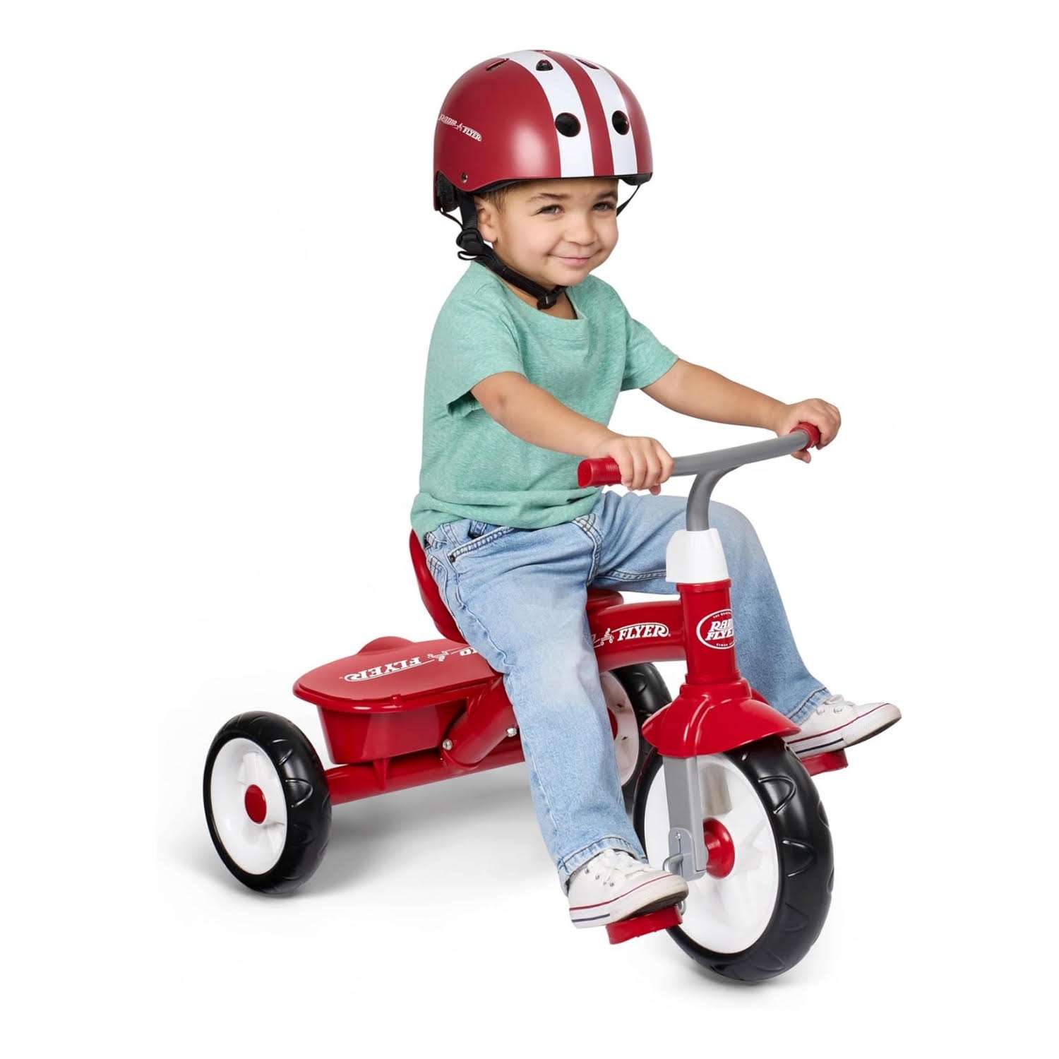 triciclo rojo clásico Radio Flyer Red Rider con asiento ajustable para niños